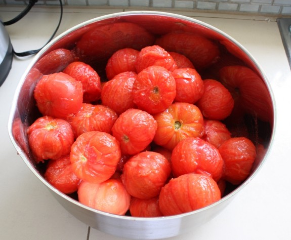 15 lbs. of peeled ripe tomatoes for sauce