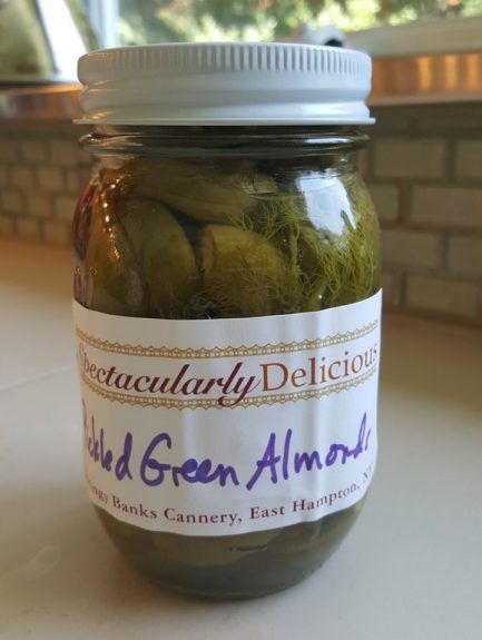 Pickled Green Almonds with Fennel and Red Pepper 